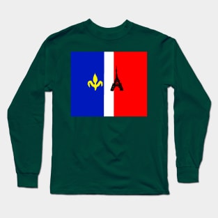 Sporty France Design on Green Background Long Sleeve T-Shirt